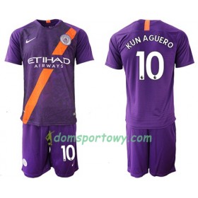 Koszulka Manchester City Kun Aguero 10 Dziecięcy Trzeci Koszulki Piłkarskie 2018-2019 Krótki Rękaw